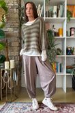 Stripe Boucle Slouch Knit Mocha & Moss